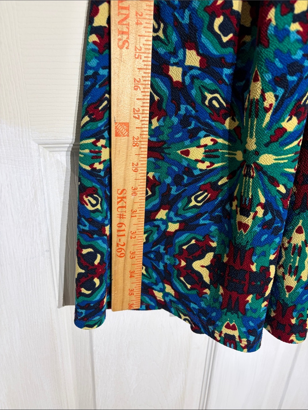 Women's Short-Sleeve Fit & Flare Dress in Multicolor Kaleidoscope - Picture 7 of 8